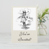 Invitation Golf Girl Golfing Art Vintage (Debout devant)