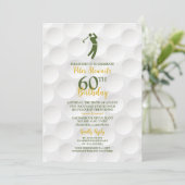Invitation Golf Gold Vert Golf Golf Golf 60e anniversaire (Debout devant)