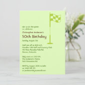 Invitation Golf Golf Golf Golf Vert Brown 50e anniversaire (Debout devant)