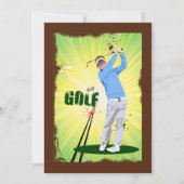 Invitation Golf Golf Golf Golf Vert Brown 50e anniversaire (Dos)