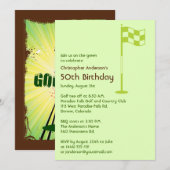 Invitation Golf Golf Golf Golf Vert Brown 50e anniversaire (Devant / Derrière)