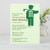 Invitation Golf Golf Golf Golf Vert Brown 50e anniversaire (Debout devant)