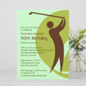 Invitation Golf Golf Golf Golf Vert Brown 50e anniversaire (Debout devant)