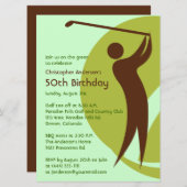 Invitation Golf Golf Golf Golf Vert Brown 50e anniversaire (Devant / Derrière)
