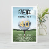 Invitation Golf Golf Golfing Hommes modernes 40e anniversaire (Debout devant)