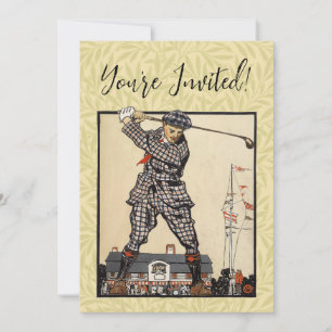 Invitation Golf Golfer Vintage Golf antique