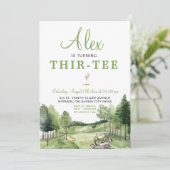 Invitation Golf Green Thir-Tee Adulte Extérieur Anniversaire (Debout devant)