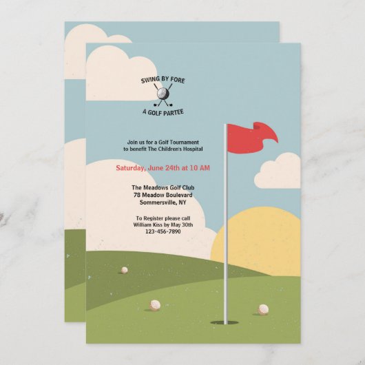 Invitation Golf Greens (Devant / Derrière)