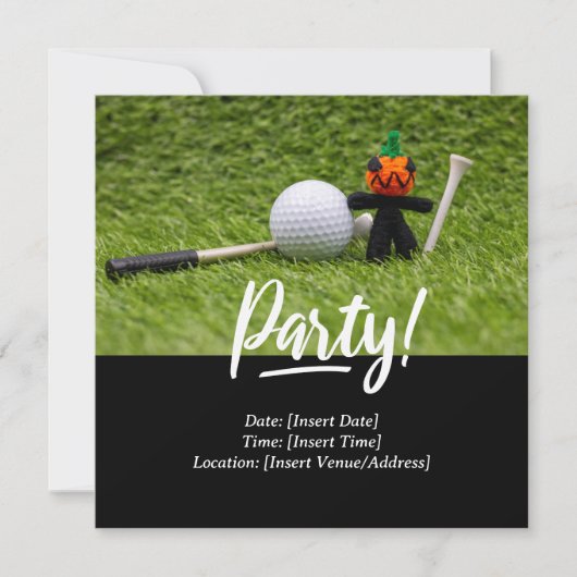 Invitation Golf Halloween thème pour golfeur (Devant)
