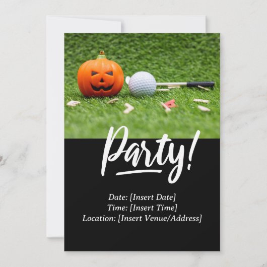 Invitation Golf Halloween thème pour golfeur (Devant)
