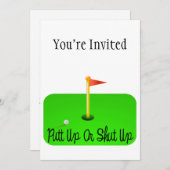 Invitation Golf haut ou fermé de putt (Devant / Derrière)