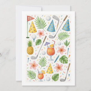 Invitation Golf Hawaii thème pour Hawaiian Golfer Party