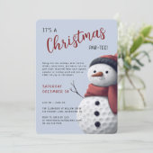 Invitation Golf Holiday Christmas Par-Tee Snowman Festive (Debout devant)