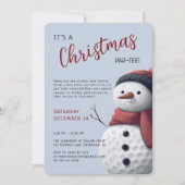 Invitation Golf Holiday Christmas Par-Tee Snowman Festive (Devant)
