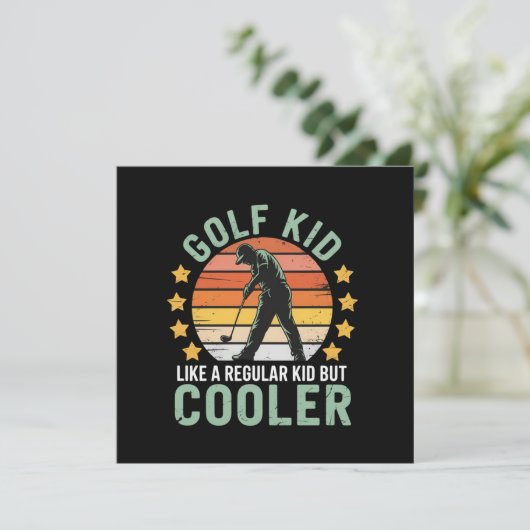 Invitation Golf Kids Funny Young Golfer & Golfing Lover Gift (Debout devant)