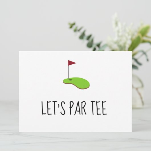 Invitation Golf Let’s Par avec drapeau de golf sur vert (Debout devant)
