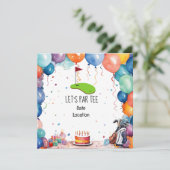 Invitation Golf Let’s Par avec drapeau de golf sur vert (Debout devant)