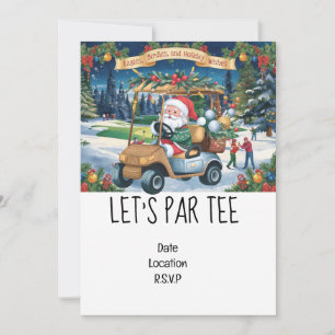 Invitation Golf Let’s Par tee Christmas avec Santa Claus Invi