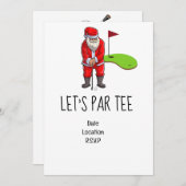 Invitation Golf Let’s Par tee Christmas party pour Golfer (Devant / Derrière)