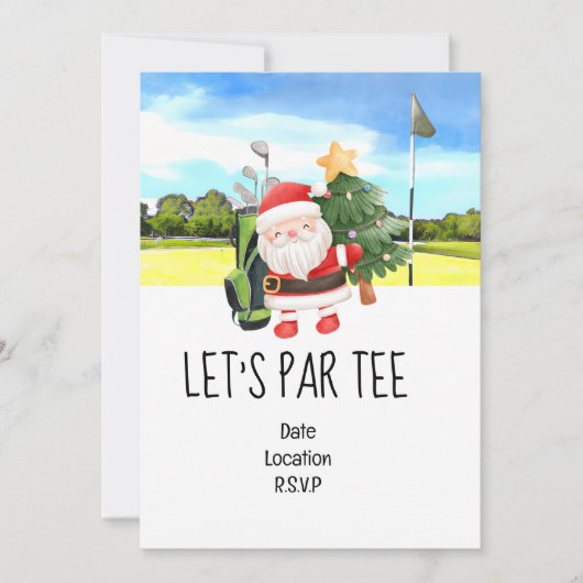 Invitation Golf Let’s Par tee Christmas party pour Golfer (Devant)