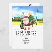 Invitation Golf Let’s Par tee Christmas party pour Golfer (Devant / Derrière)