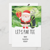 Invitation Golf Let’s Par tee Christmas party pour Golfer (Devant / Derrière)
