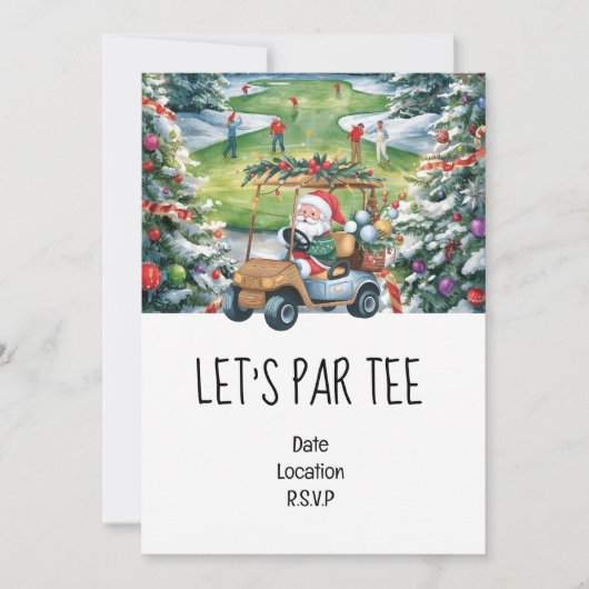 Invitation Golf Let’s Par tee Christmas party pour Golfer (Devant)