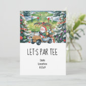 Invitation Golf Let’s Par tee Christmas party pour Golfer (Debout devant)