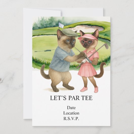 Invitation Golf Let’s Par tee for cat lovers (Devant)