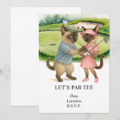 Invitation Golf Let’s Par tee for cat lovers (Devant / Derrière)