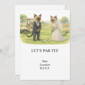 Invitation Golf Let’s Par tee for cat lovers WEDDING (Devant / Derrière)
