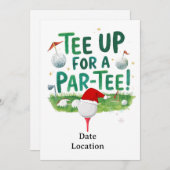 Invitation Golf Let’s Par tee pour Noël (Devant / Derrière)