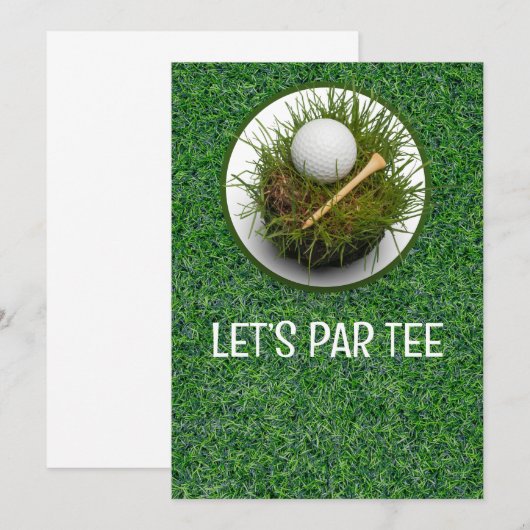 Invitation Golf Let's Par tee (Devant / Derrière)