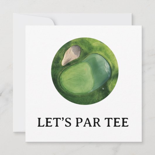 Invitation Golf Let's Par tee avec parcours de golf (Devant)