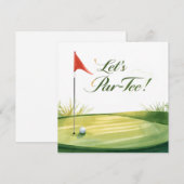 Invitation Golf Let's Par tee avec parcours de golf (Devant / Derrière)