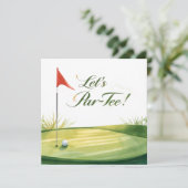 Invitation Golf Let's Par tee avec parcours de golf (Debout devant)
