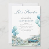 Invitation Golf Let's Par-tee Blue Baby Shower (Devant)
