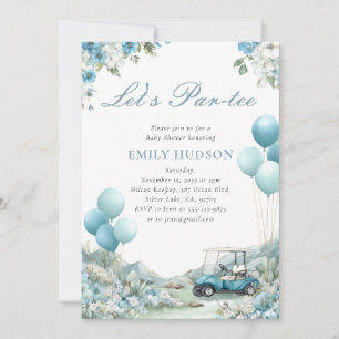 Invitation Golf Let's Par-tée Fête de Bébé Bleu