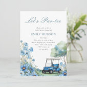 Invitation Golf Let's Par-tée Fête de Bébé Bleu (Debout devant)