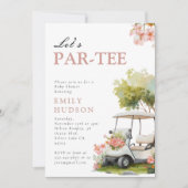 Invitation Golf Let's Par-tee Girl Baby Shower (Devant)