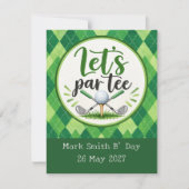 Invitation Golf Let's Par Tee Green Argyle (Devant)
