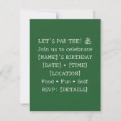 Invitation Golf Let's Par Tee Green Argyle (Dos)