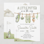 Invitation Golf Little Putter Baby Shower (Devant / Derrière)