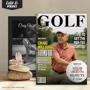 Invitation Golf Magazine Anniversaire Invitation, Fun Golf In