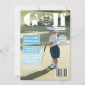 Invitation Golf Magazine Couverture Photo Boy Fête d'annivers (Devant)