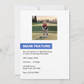 Invitation Golf Magazine Couverture Photo Boy Fête d'annivers (Dos)
