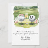 Invitation Golf mariage aquarelle (Devant)