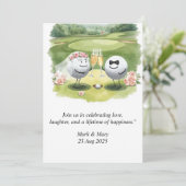 Invitation Golf mariage aquarelle (Debout devant)