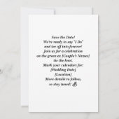 Invitation Golf Mariage Sauvegarder la Date Golf thématique (Dos)