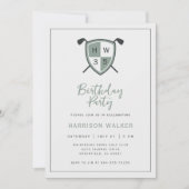 Invitation Golf Modern Any Age Birthday Party Stylish Green (Devant)